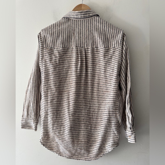 Madewell Flannel Sunday Shirt in Stripe Pale Muslin E4759 Button Down - Picture 5 of 10